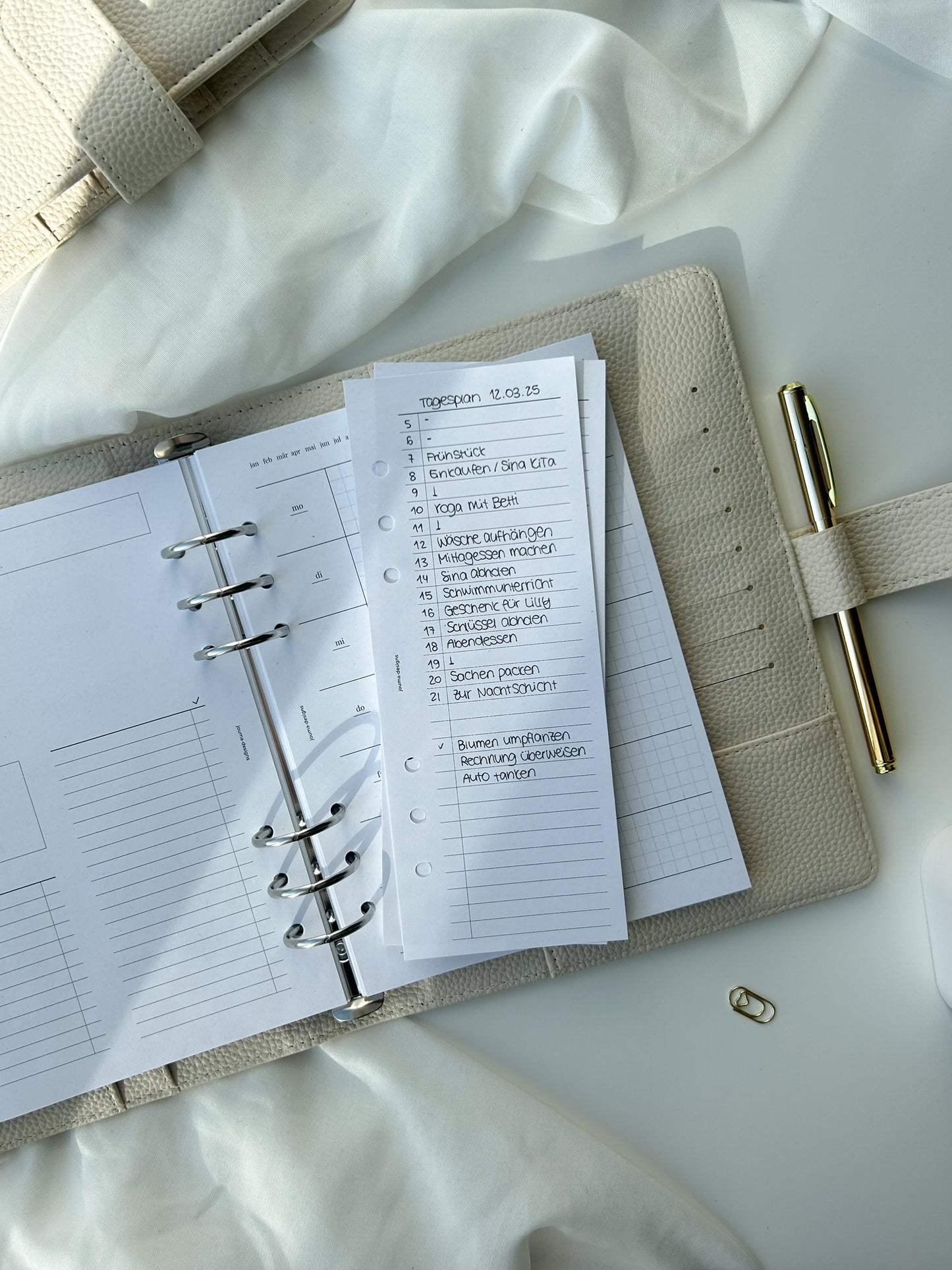 Minimalistischer Planungsblock