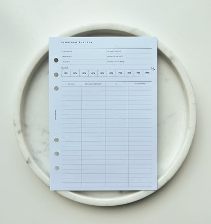 Schulden Tracker | mit Lochung