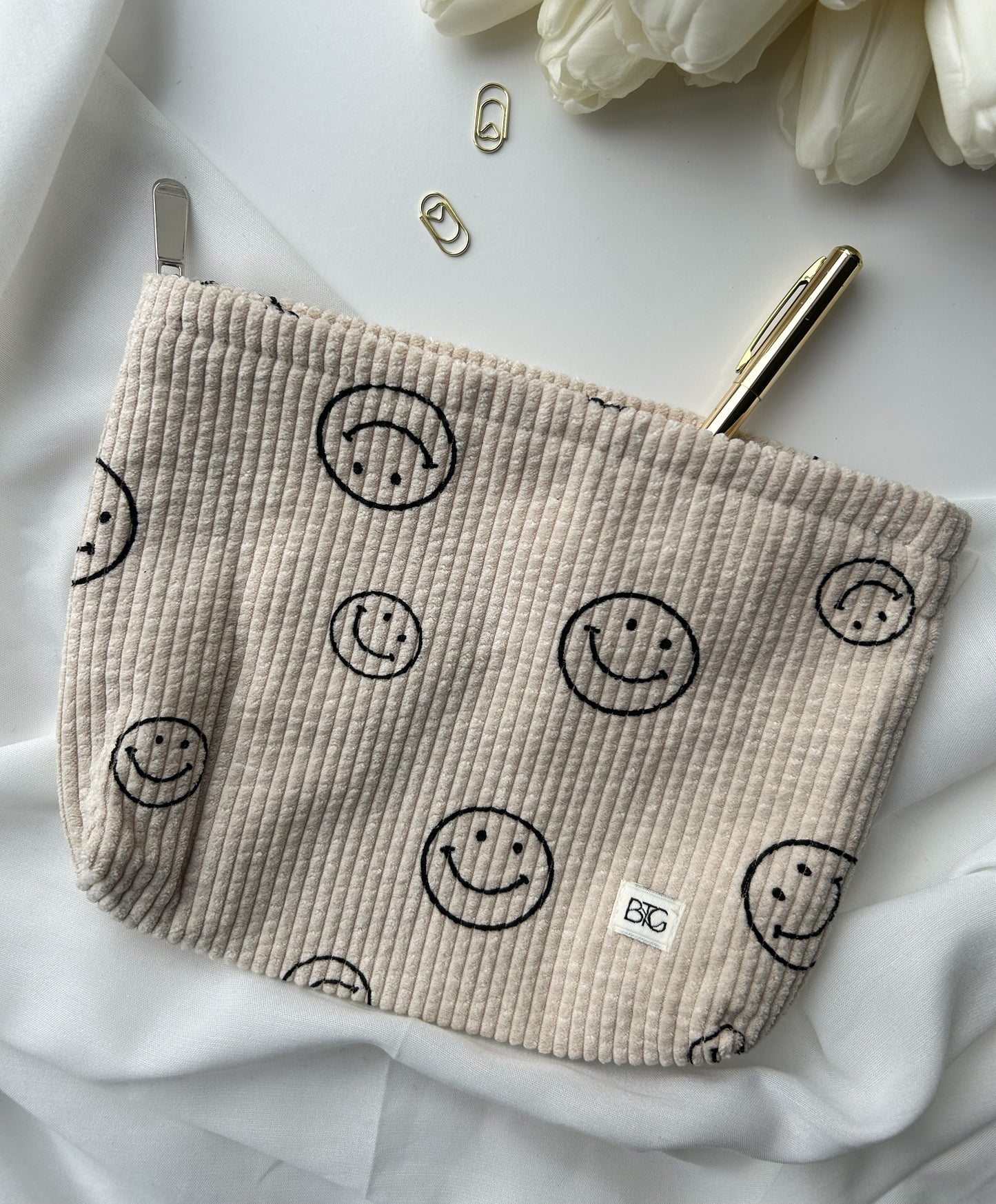 Cordbeutel Smiley