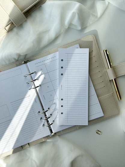 Minimalistischer Planungsblock