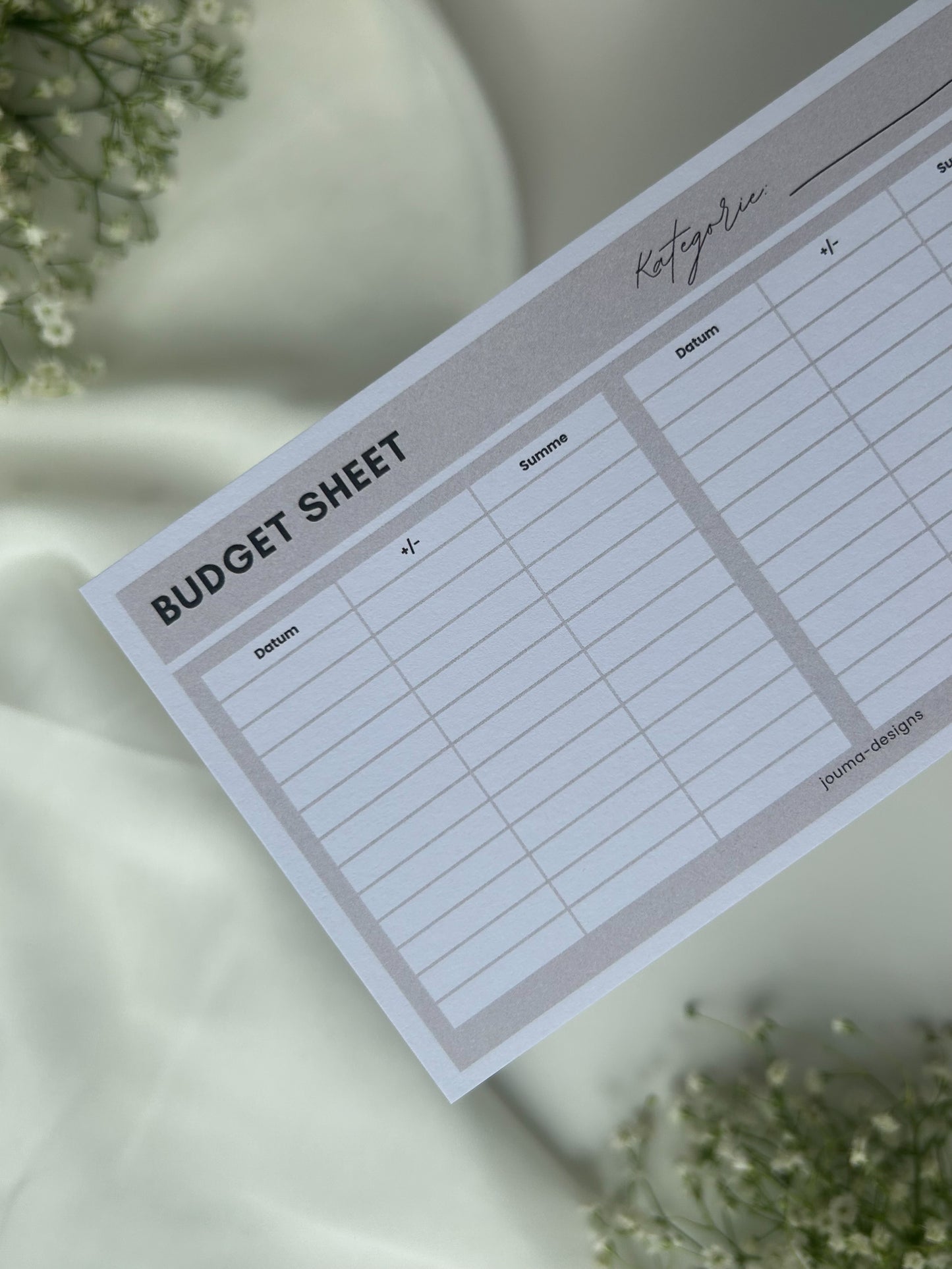 Budget Sheets