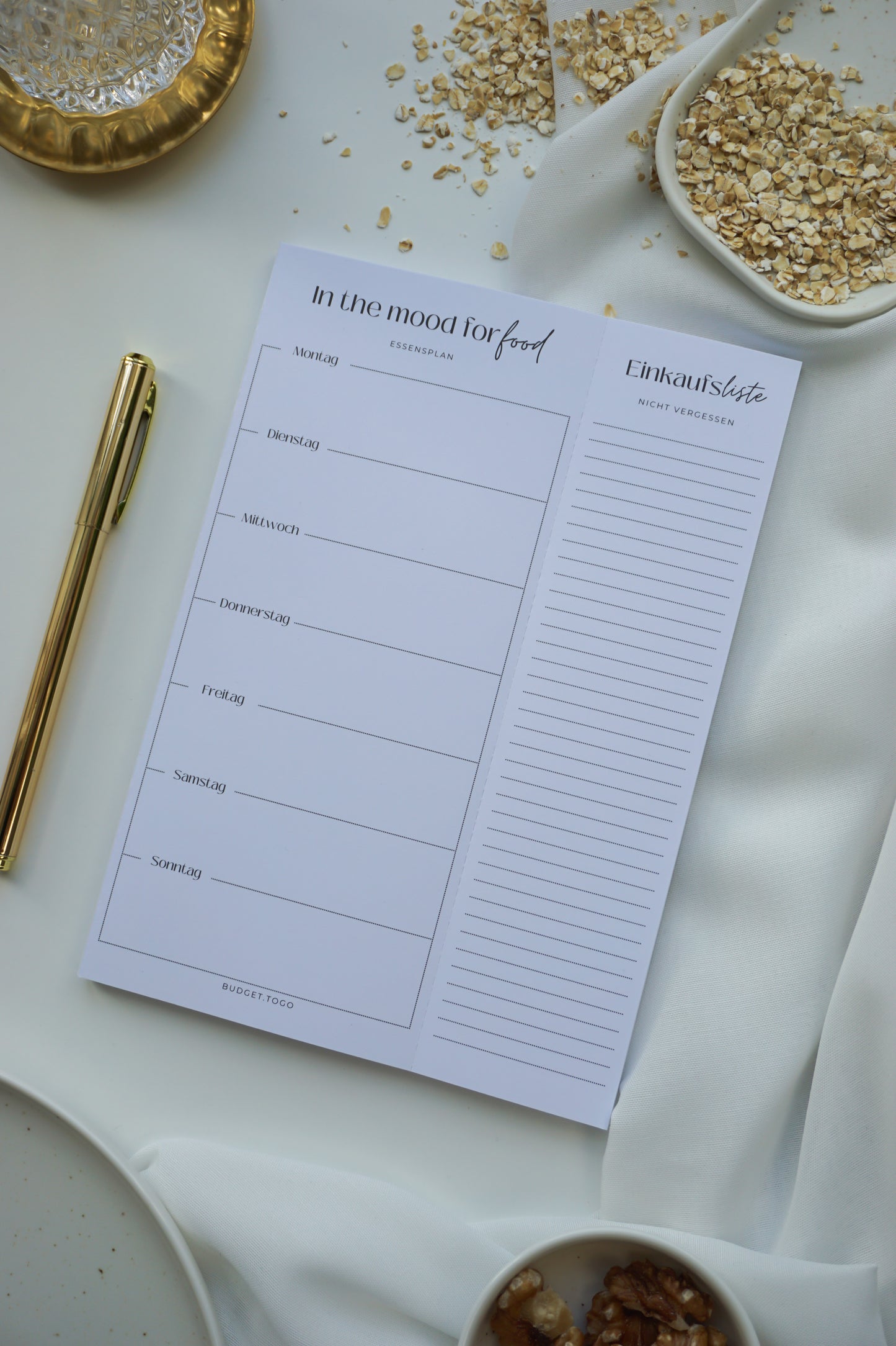 Essensplaner mit Einkaufsliste