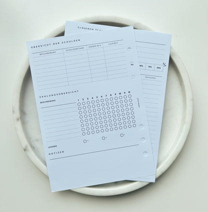 Schulden Tracker | mit Lochung