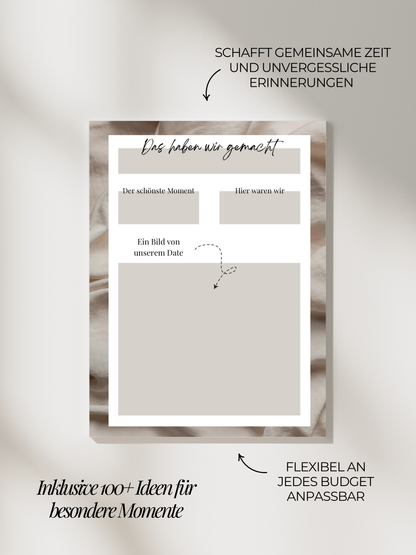DIY Karten für Dates & Erlebnisse | 24 Karten, 5 Bonuskarten & über 100+ Ideen